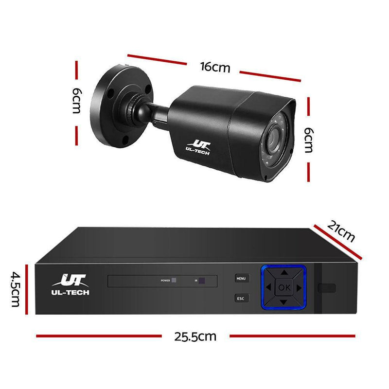 UL-TECH 8CH 5 IN 1 DVR CCTV Security System Video Recorder /w 8 Cameras 1080P HDMI Black - John Cootes