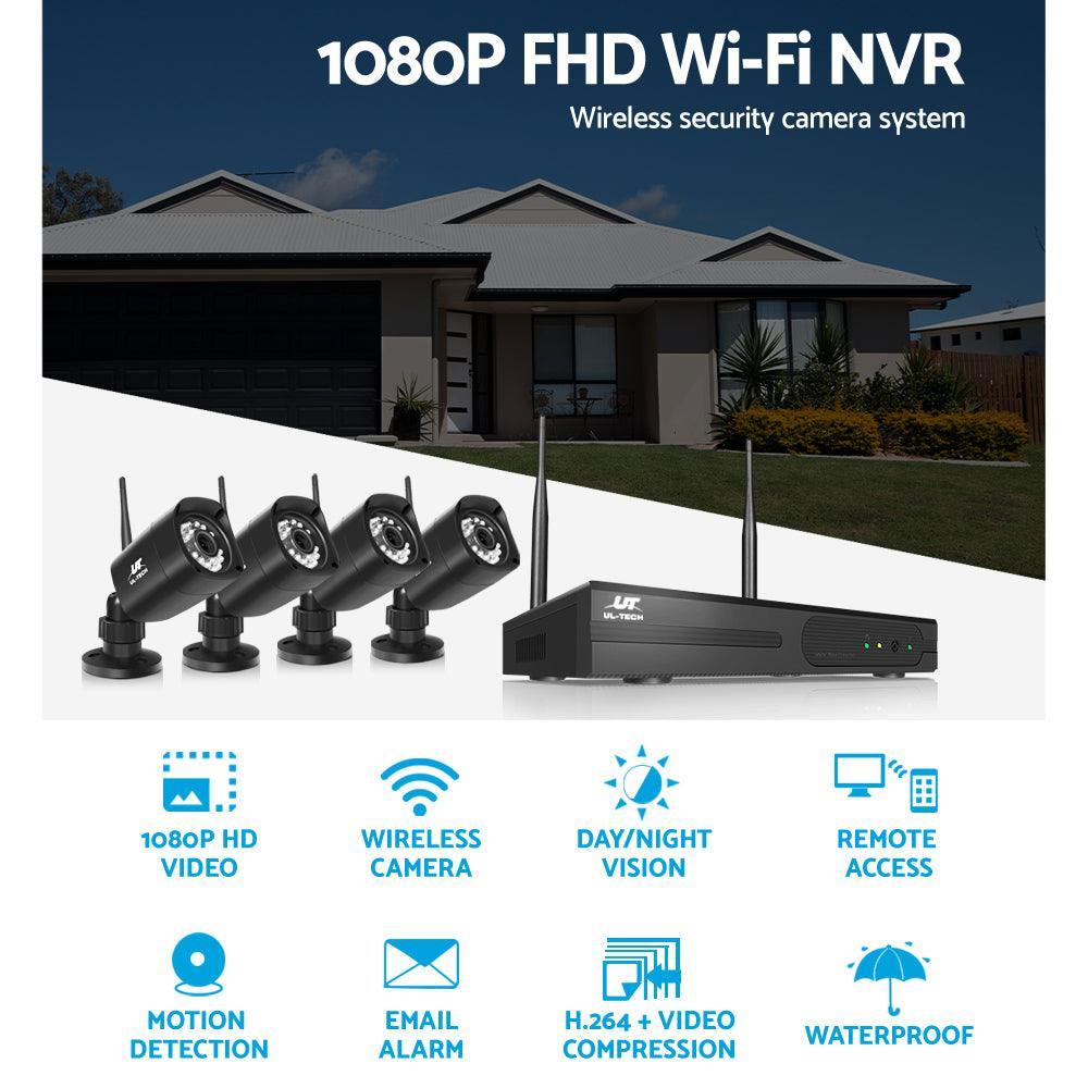 UL-tech CCTV Wireless Security Camera System 4CH Home Outdoor WIFI 4 Square Cameras Kit 1TB - John Cootes