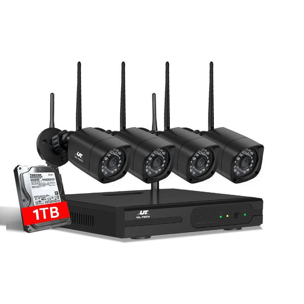 UL-tech CCTV Wireless Security Camera System 8CH Home Outdoor WIFI 4 Square Cameras Kit 1TB - John Cootes