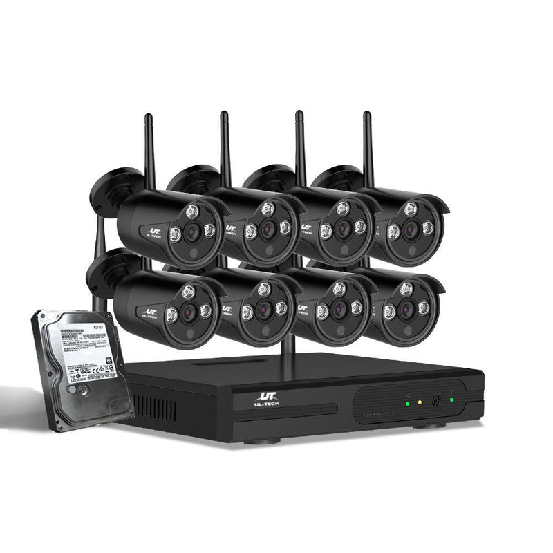 UL-tech CCTV Wireless Security Camera System 8CH Home Outdoor WIFI 8 Bullet Cameras Kit 1TB - John Cootes