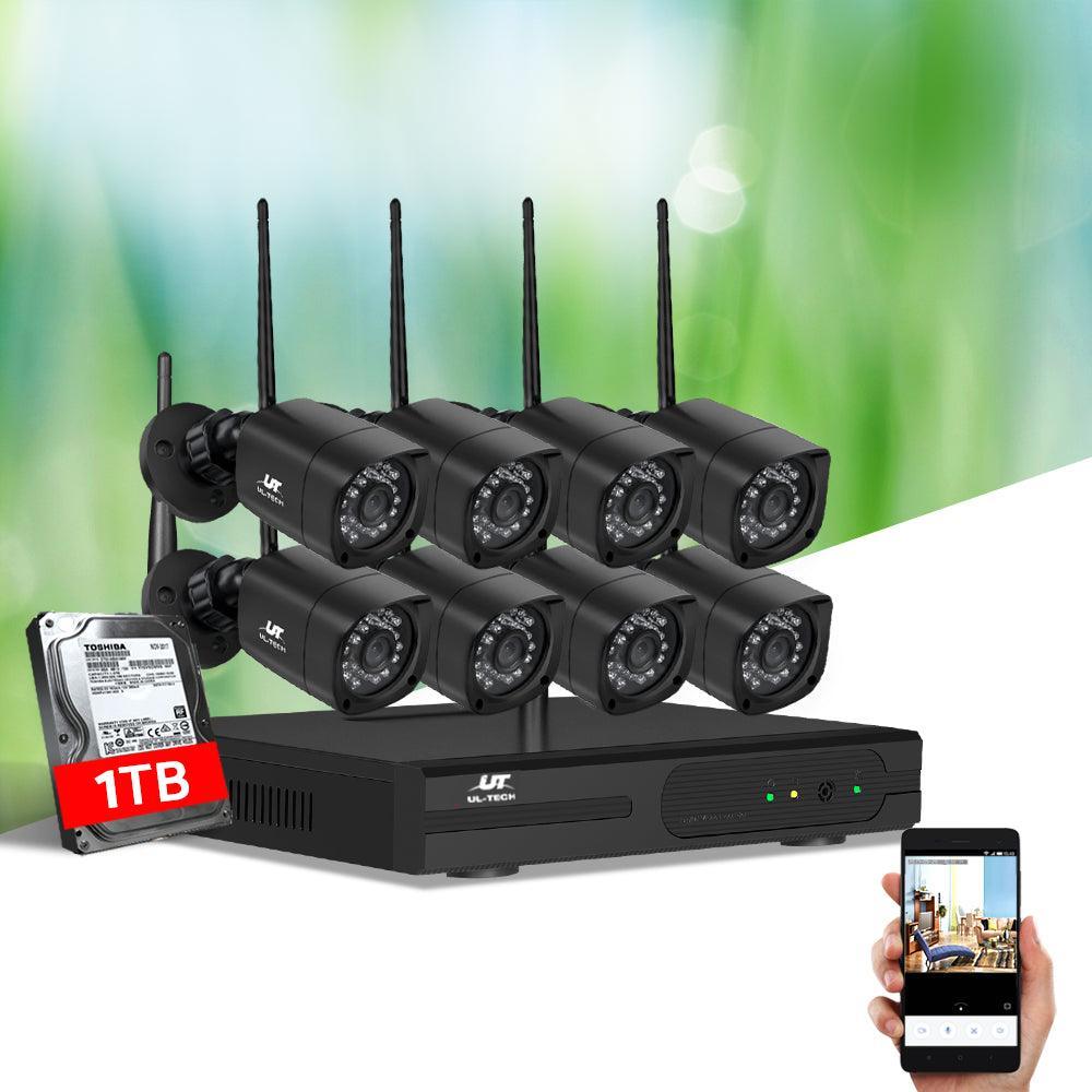 UL-tech CCTV Wireless Security Camera System 8CH Home Outdoor WIFI 8 Square Cameras Kit 1TB - John Cootes