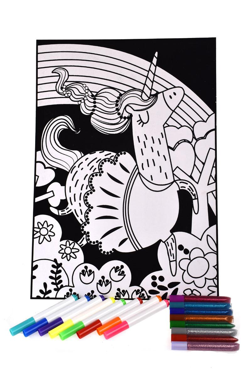 UNICORN VELVET COLOURING CRAFT KIT - John Cootes