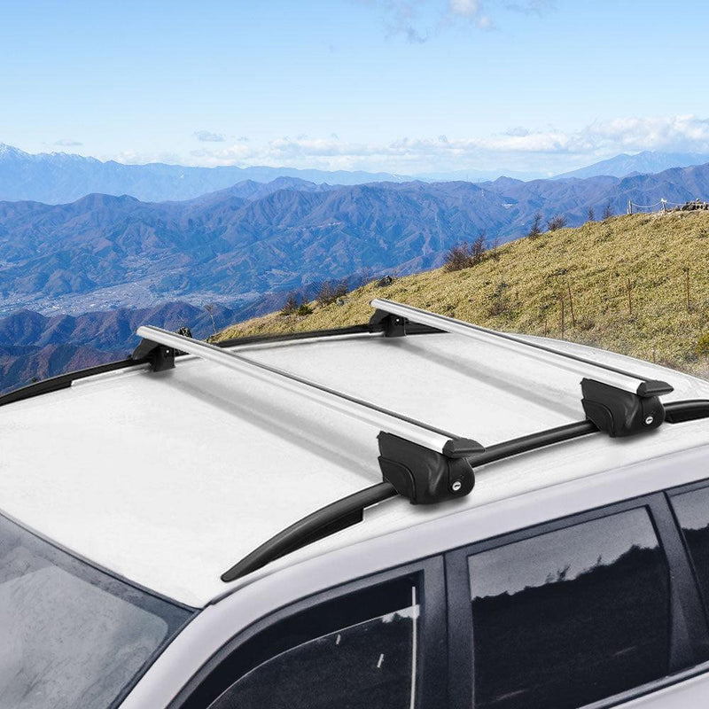 Universal Car Roof Rack Aluminium Cross Bars Adjustable 126cm Silver Upgraded - John Cootes