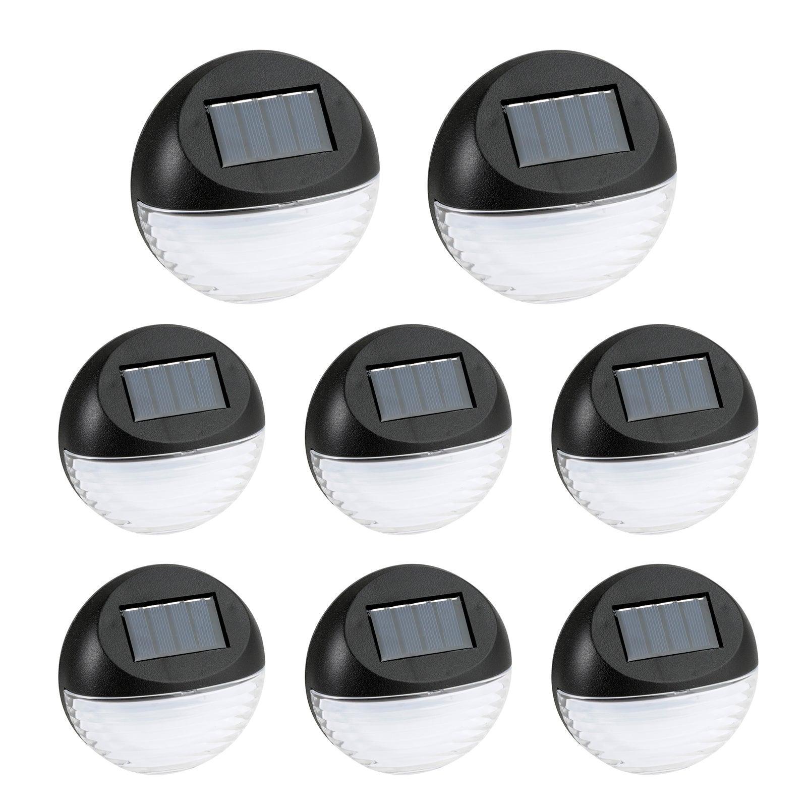 Utmark 8 Pack Round Solar LED Solar Fence Lights Outdoor Lighting Pathway Wall - John Cootes