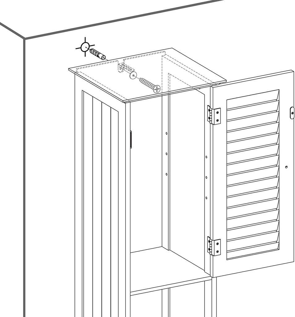 VASAGLE Floor Cabinet with 2 Doors and Shelves White BBC69WT - John Cootes