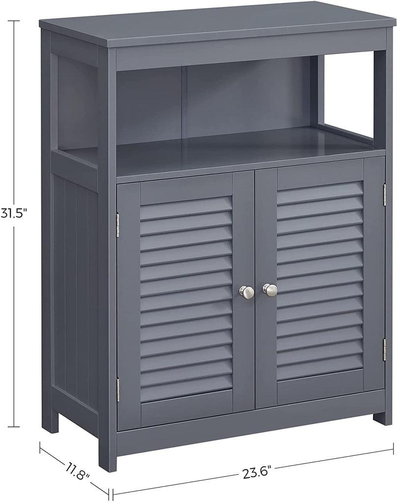 VASAGLE Floor Cabinet with Shelf and 2 Doors Gray BBC040G01 - John Cootes