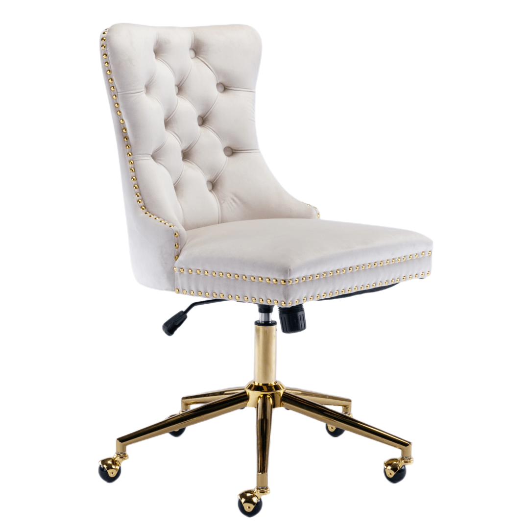 Velvet Home Office Chair- Beige - John Cootes