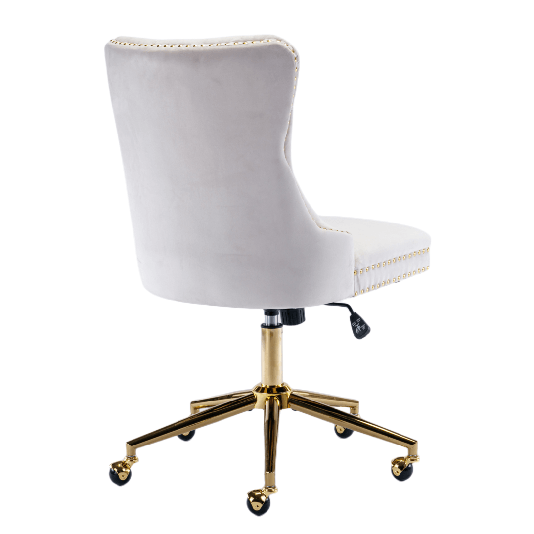 Velvet Home Office Chair- Beige - John Cootes