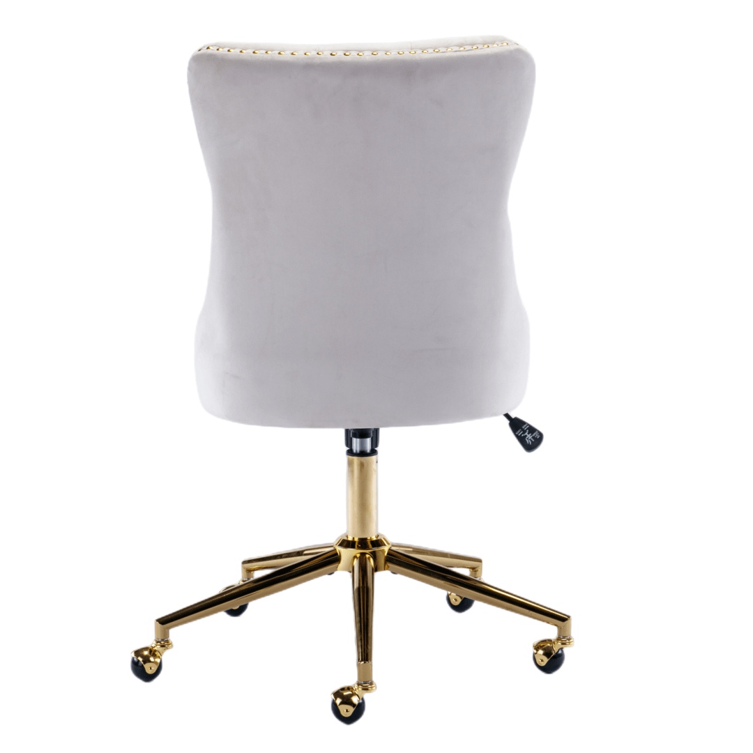 Velvet Home Office Chair- Beige - John Cootes