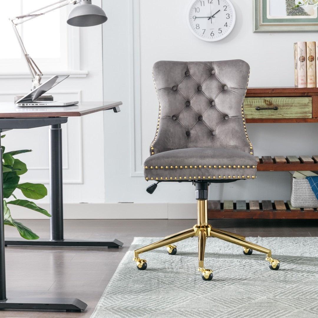 Velvet Home Office Chair- Grey - John Cootes