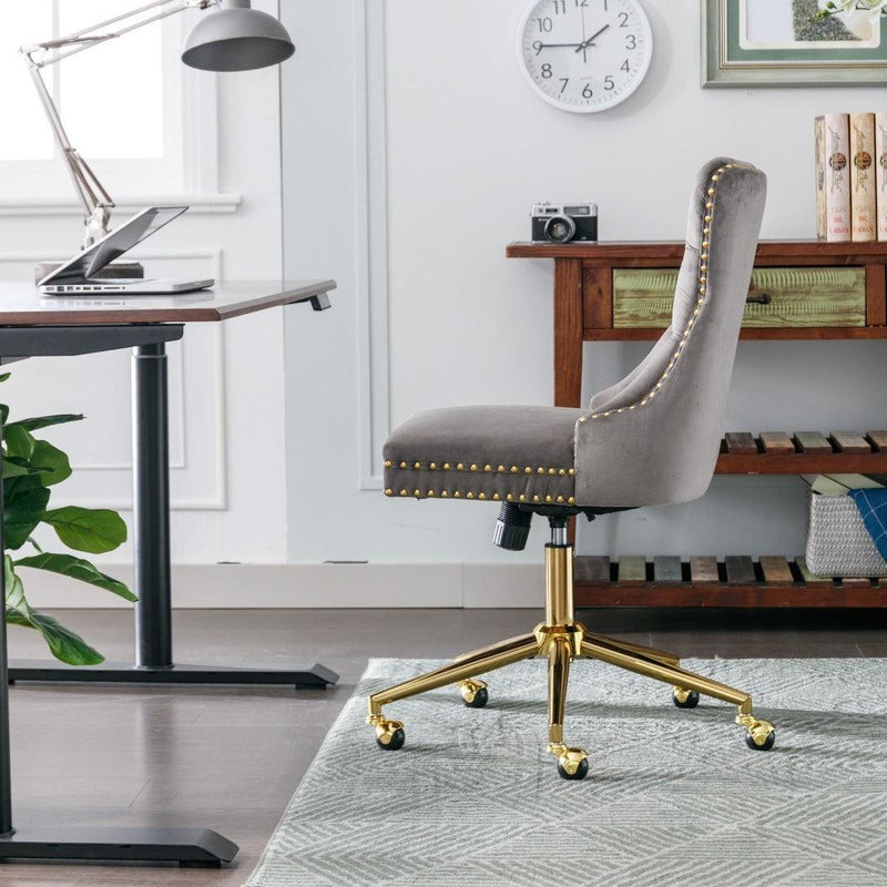 Velvet Home Office Chair- Grey - John Cootes