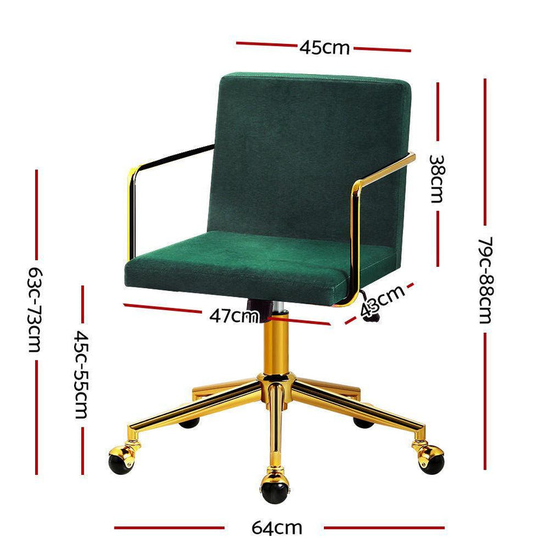Velvet Office Chair Swivel Desk Chair Armchair Height Adjustable Computer Chairs - John Cootes
