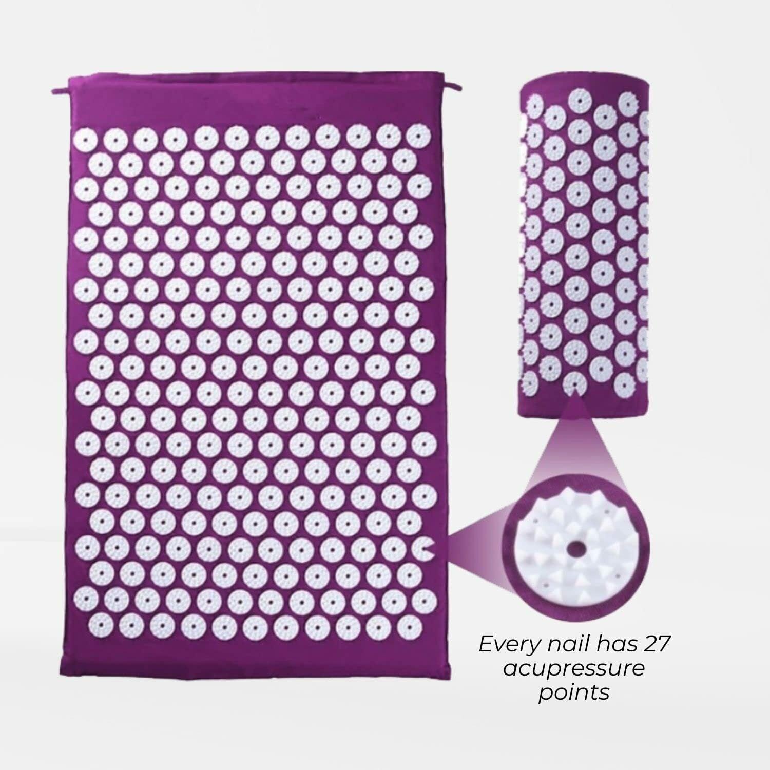 VERPEAK Acupressure Mat & Pillow & Bag (Purple) FT-MT-118-OTI - John Cootes