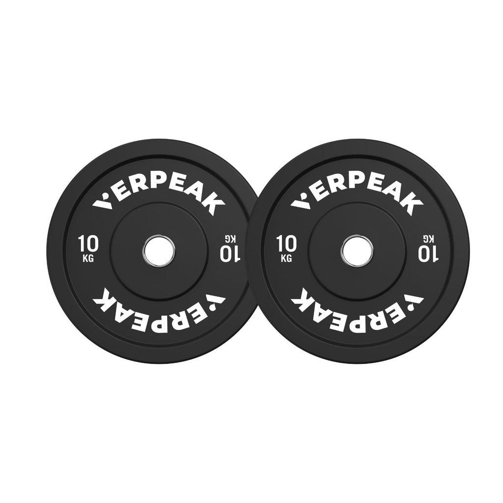 VERPEAK Black Bumper Weight Plates-Olympic (10kgx2) VP-WP-101-FP / VP-WP-101-LX - John Cootes