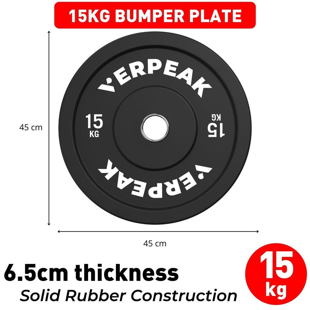 VERPEAK Black Bumper weight plates-Olympic (15kgx1) VP-WP-102-FP / VP-WP-102-LX - John Cootes