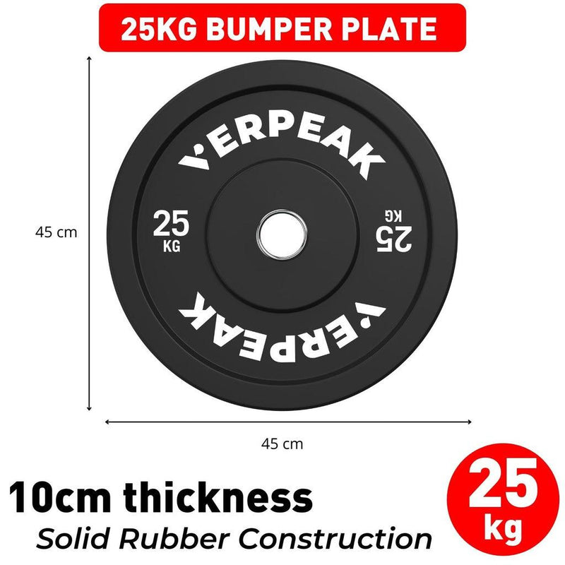 VERPEAK Black Bumper weight plates-Olympic (25kgx1) VP-WP-104-FP / VP-WP-104-LX - John Cootes