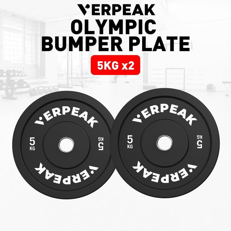 VERPEAK Black Bumper weight plates-Olympic (5kgx2) VP-WP-100-FP / VP-WP-100-LX - John Cootes