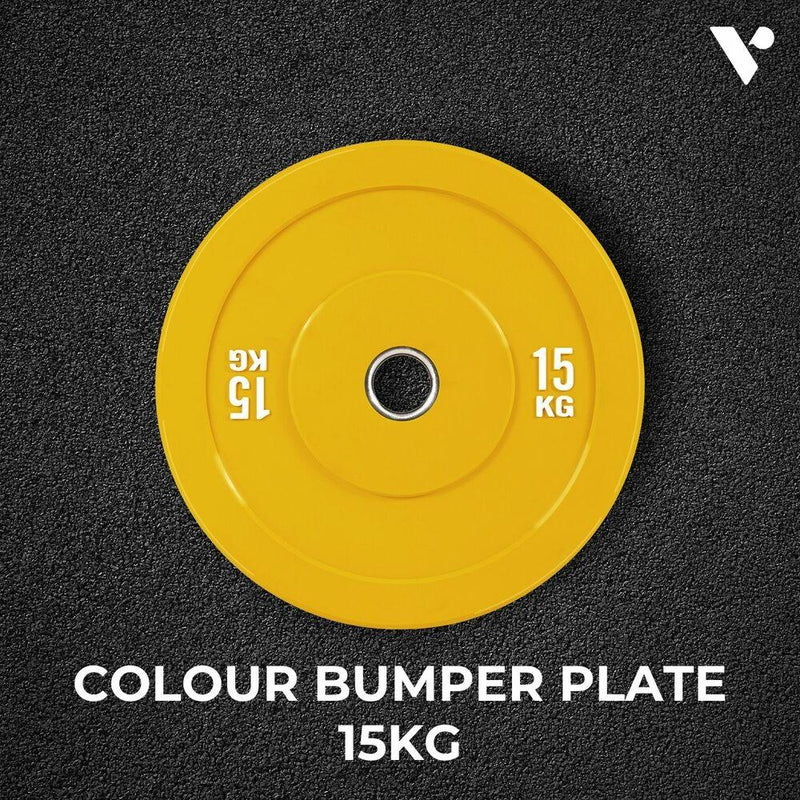 Verpeak Colour Bumper Plate 15KG Yellow VP-WP-107-FP - John Cootes