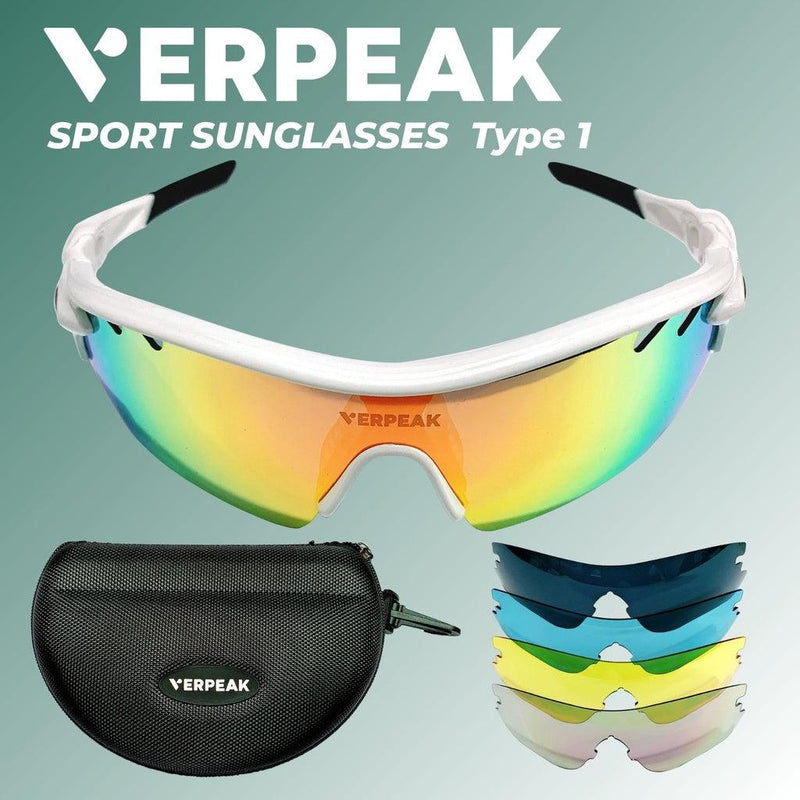 VERPEAK Sport Sunglasses Type 1 (White frame with black end tip) VP-SS-101-PB - John Cootes