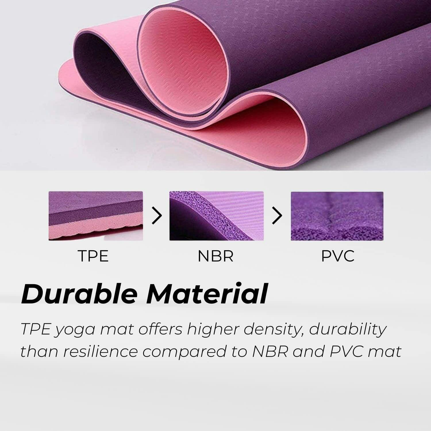 VERPEAK TPE Yoga Mat Dual Color (Lavender) with Yoga Bag and Strap - FT-MT-101-ATC - John Cootes