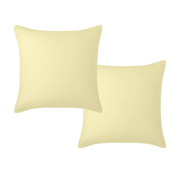 Vintage Design Homewares 100% Linen Pair of European Pillowcases Butter 65 x 65 cm - John Cootes