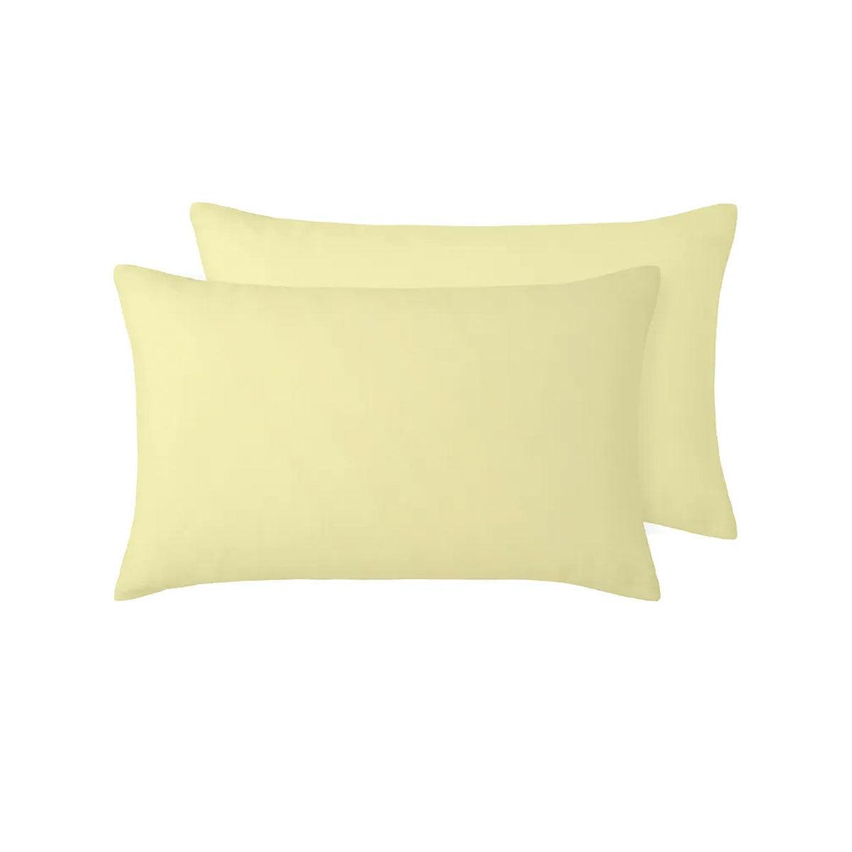 Vintage Design Homewares 100% Linen Pair of Standard Pillowcases Butter 48 x 73 cm - John Cootes