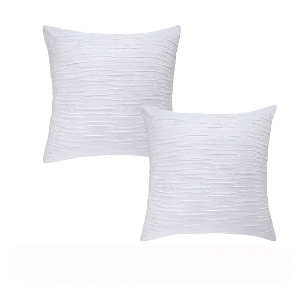 Vintage Design Homewares Pair of Malvern White Cotton European Pillowcases 65 x 65cm - John Cootes