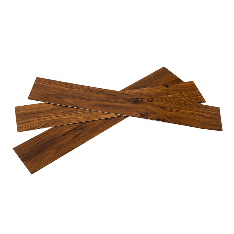 Vinyl Floor Tiles Self Adhesive Flooring Walnut Wood Grain 16 Pack 2.3SQM - John Cootes