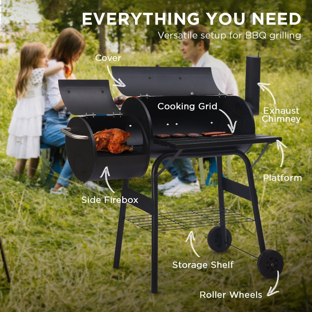 Wallaroo 2-in-1 Outdoor Barbecue Grill & Offset Smoker - John Cootes