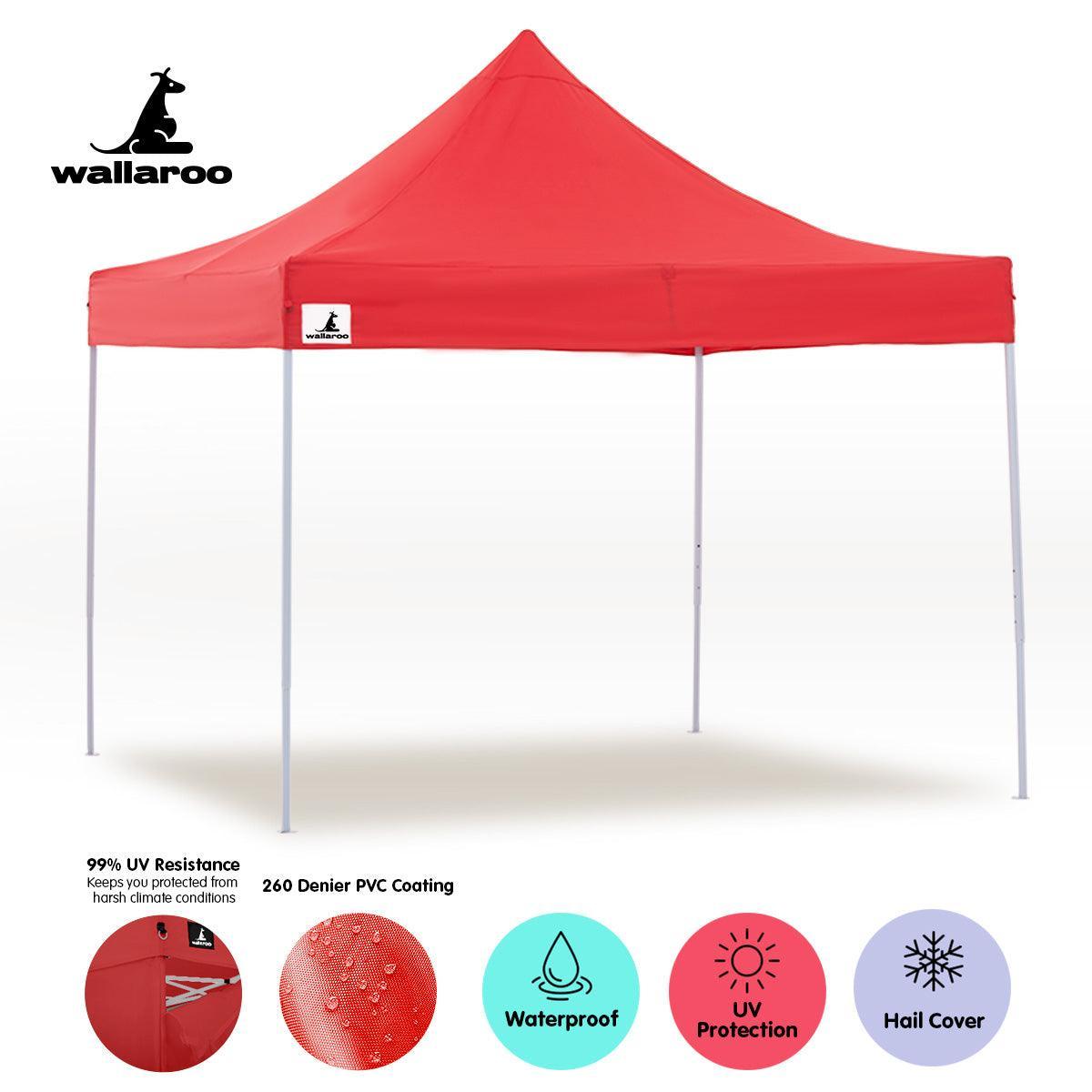 Wallaroo 3x3 Marquee - Pop Up Gazebo - Red - John Cootes