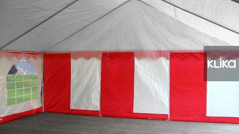 Wallaroo 4x8 Outdoor Event Marquee Tent Red-White - John Cootes