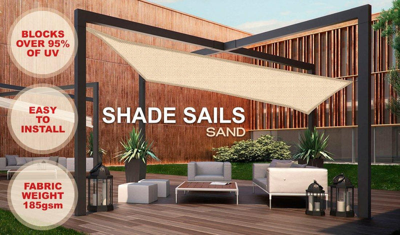 Wallaroo Square Shade Sail: 3m x 3m - Sand - John Cootes