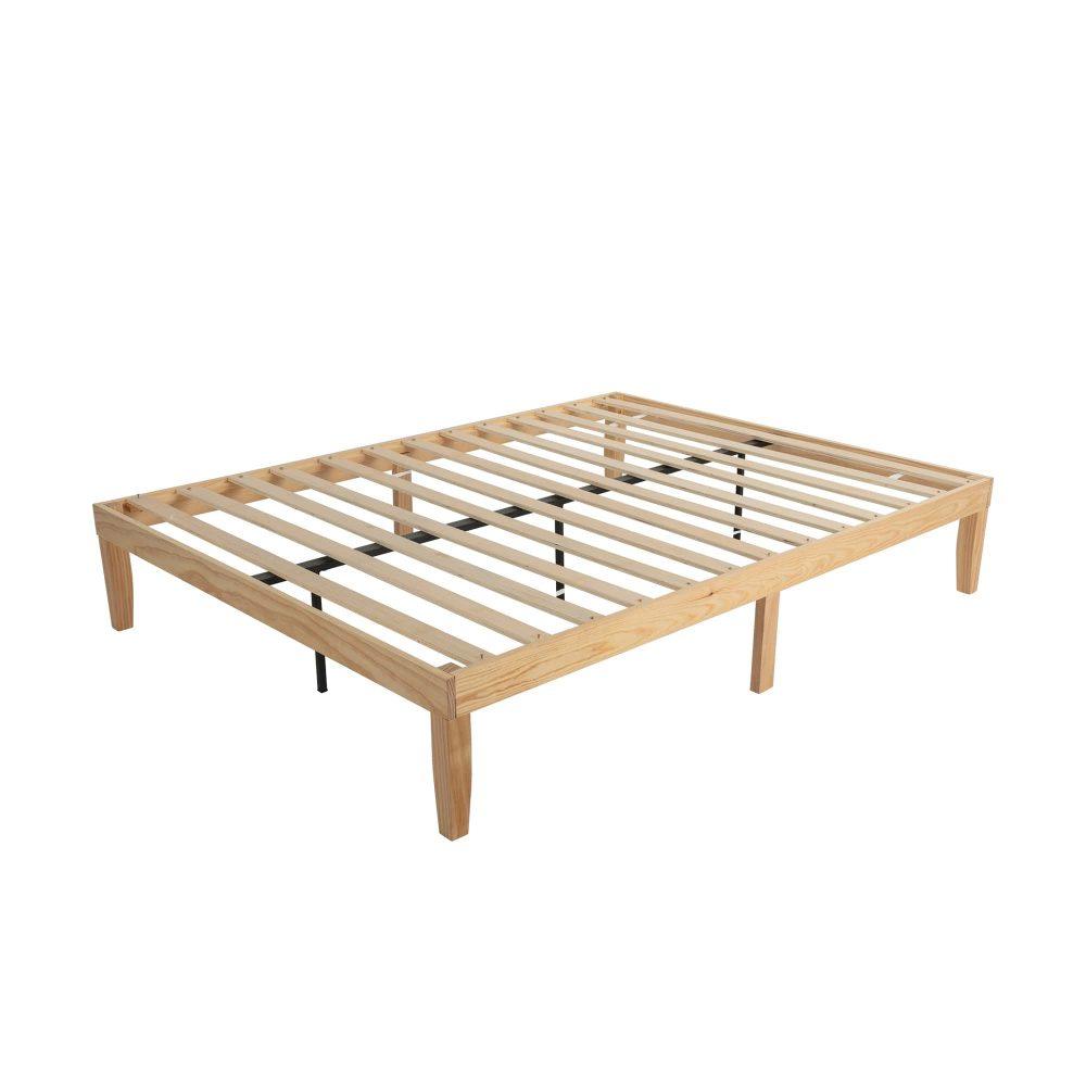 Warm Wooden Natural Bed Base Frame &#8211; Double - John Cootes