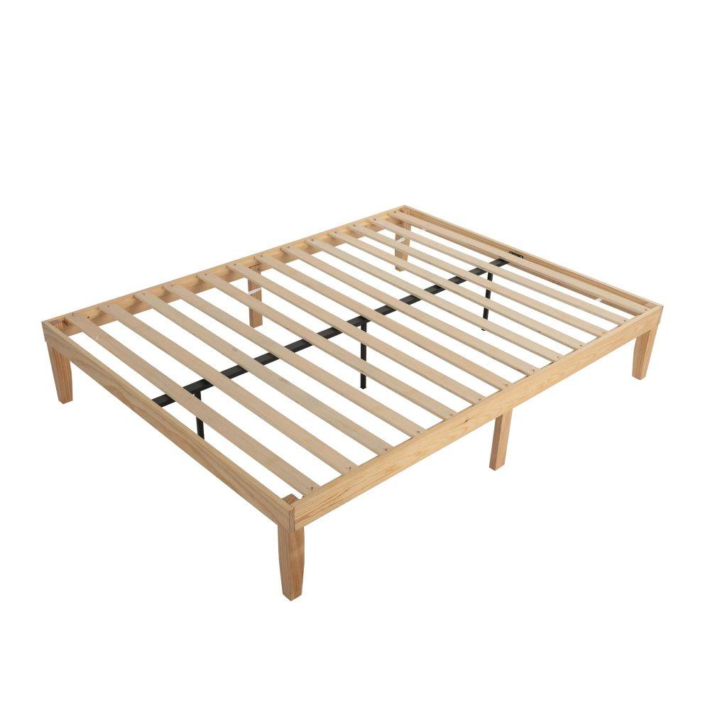 Warm Wooden Natural Bed Base Frame &#8211; Double - John Cootes