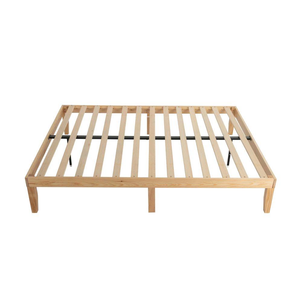 Warm Wooden Natural Bed Base Frame &#8211; Double - John Cootes