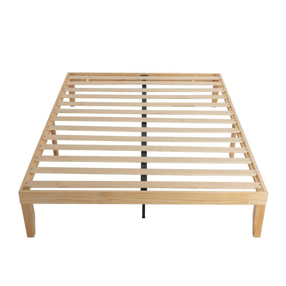 Warm Wooden Natural Bed Base Frame &#8211; Double - John Cootes