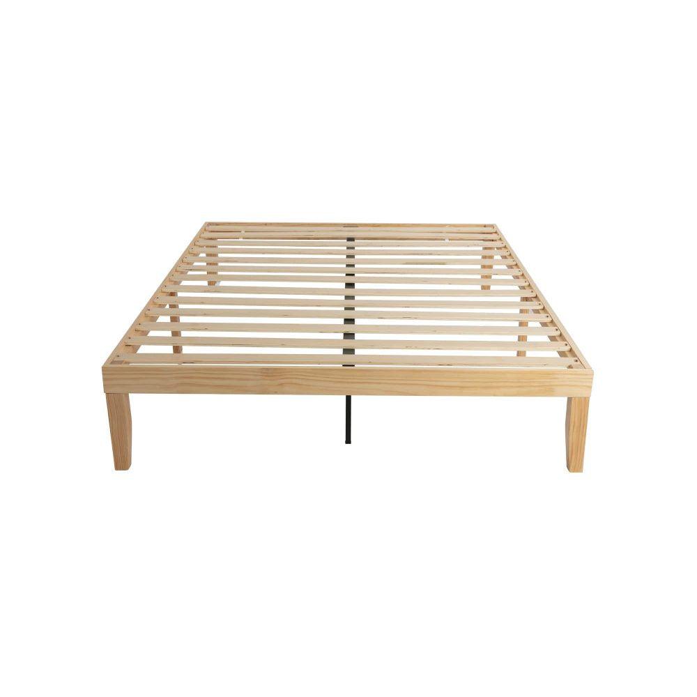 Warm Wooden Natural Bed Base Frame &#8211; Double - John Cootes