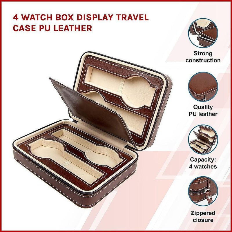 Watch Box Display Travel Case PU Leather - John Cootes