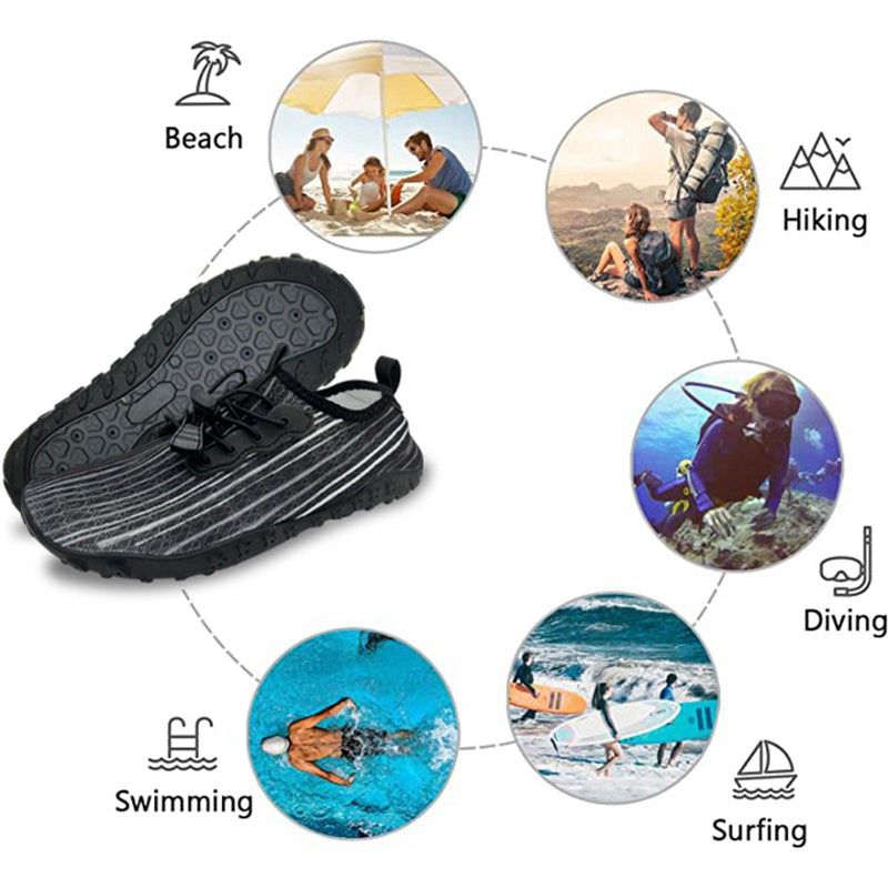 Water Shoes for Men and Women Soft Breathable Slip-on Aqua Shoes Aqua Socks for Swim Beach Pool Surf Yoga (Black Size US 11) - John Cootes