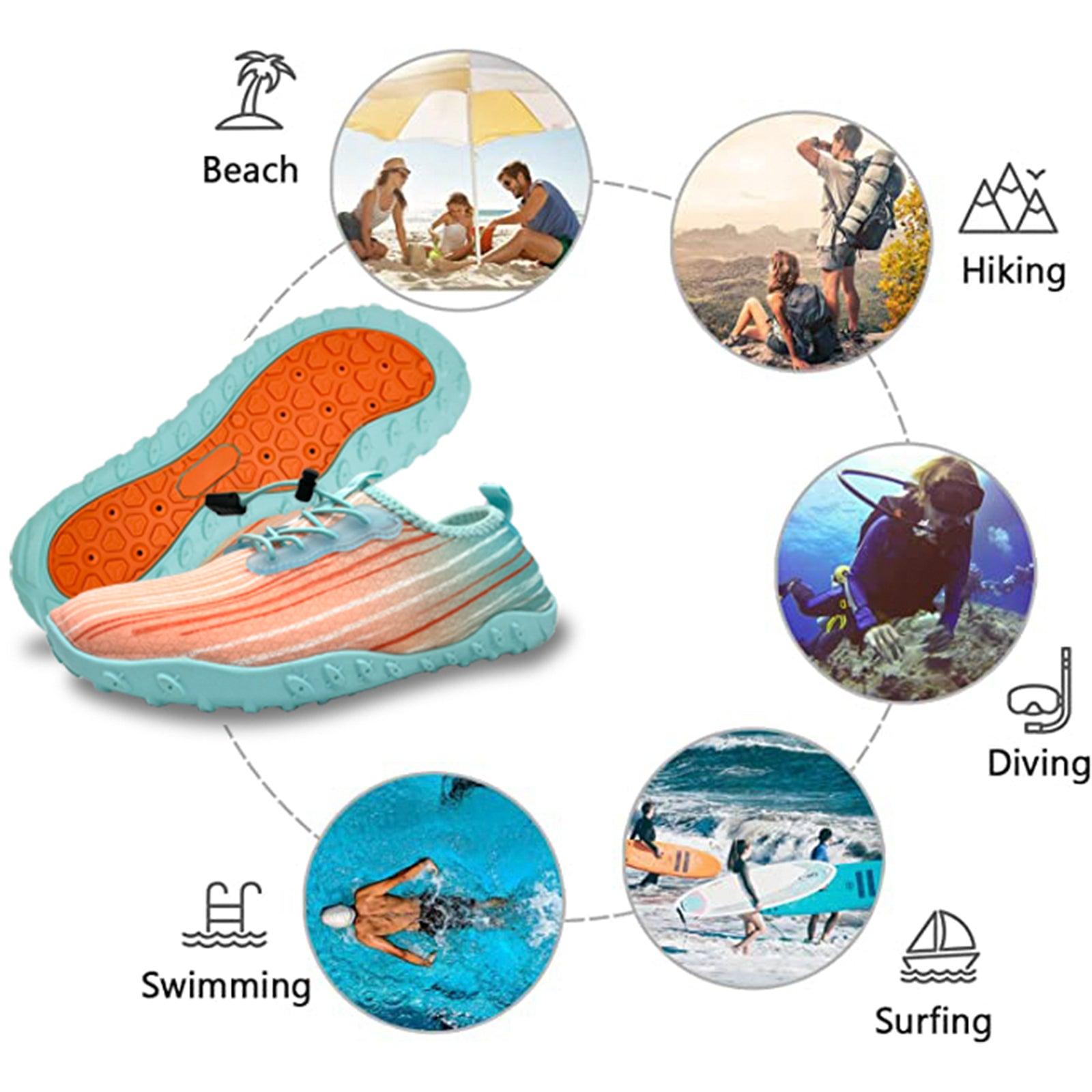 Water Shoes for Men and Women Soft Breathable Slip-on Aqua Shoes Aqua Socks for Swim Beach Pool Surf Yoga (Orange Size US 6.5) - John Cootes