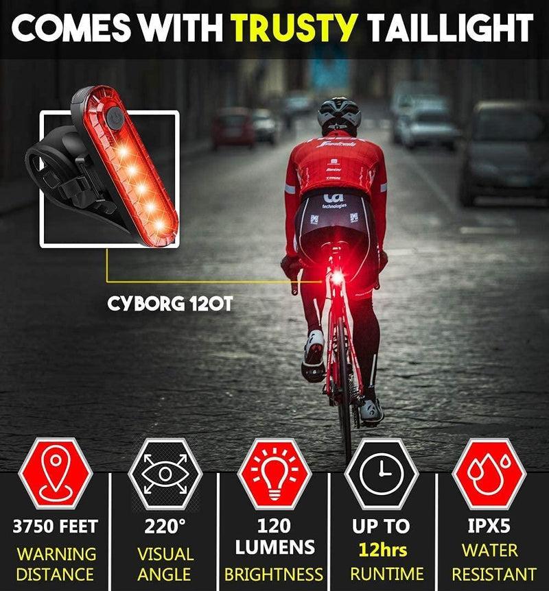 Waterproof Rechargeable LED Bike Lights Set (2000mah Lithium Battery, IPX4, 2 USB Cables) - John Cootes