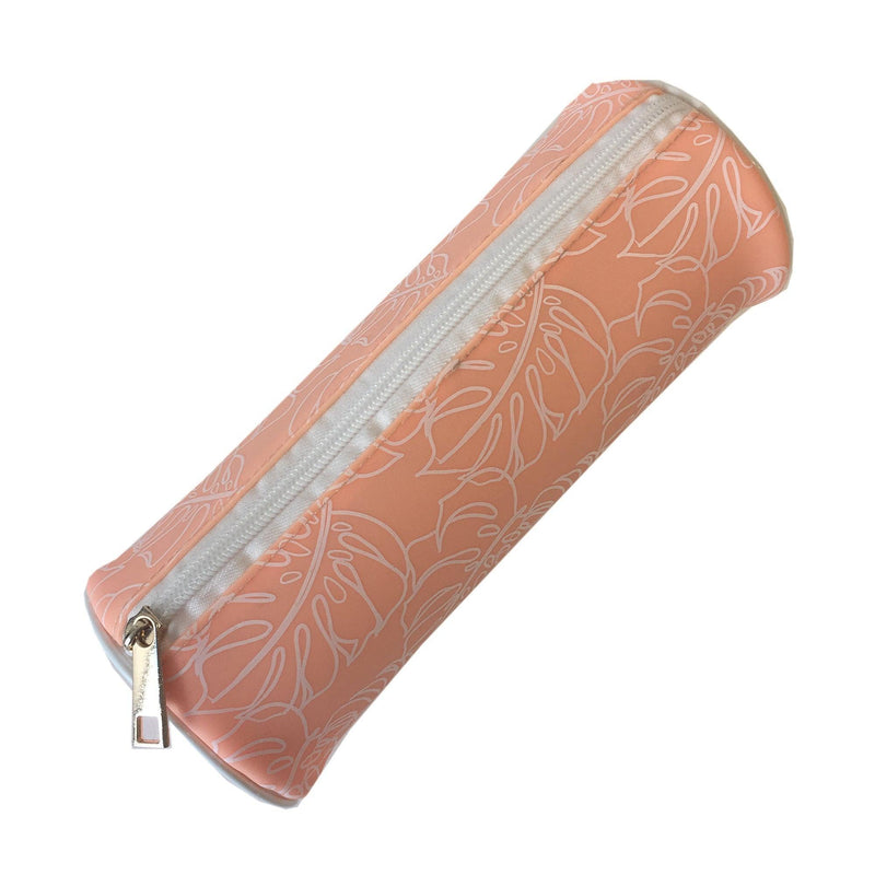 Waterproof Roll Cosmetic Case-Peach Monsteria - John Cootes