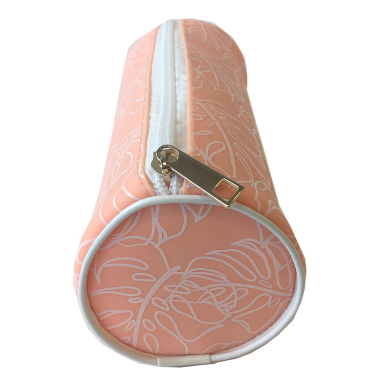 Waterproof Roll Cosmetic Case-Peach Monsteria - John Cootes