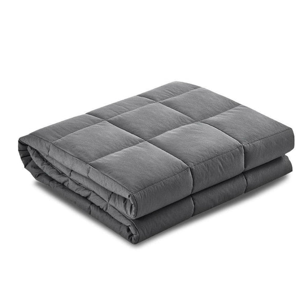 Weighted Blanket Adult 9KG Heavy Gravity Blankets Microfibre Cover Calming Relax Anxiety Relief Grey - John Cootes
