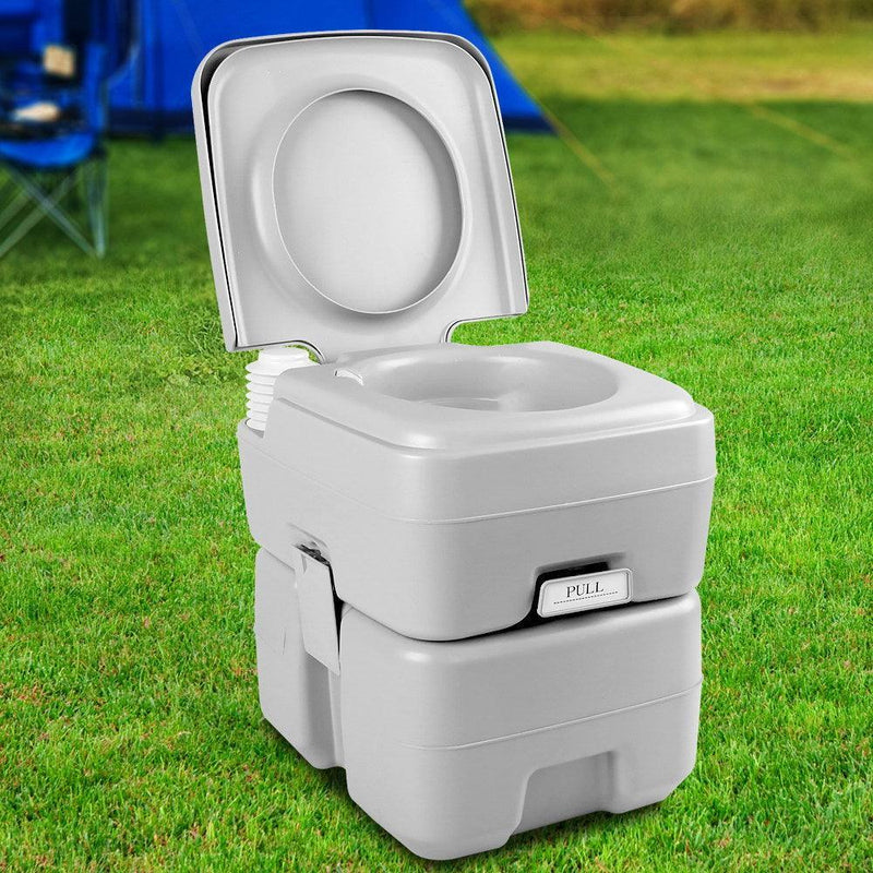 Weisshorn 20L Portable Outdoor Camping Toilet - Grey - John Cootes