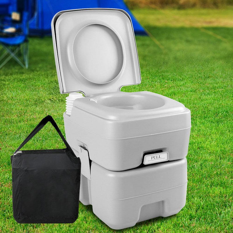 Weisshorn 20L Portable Outdoor Camping Toilet with Carry Bag- Grey - John Cootes