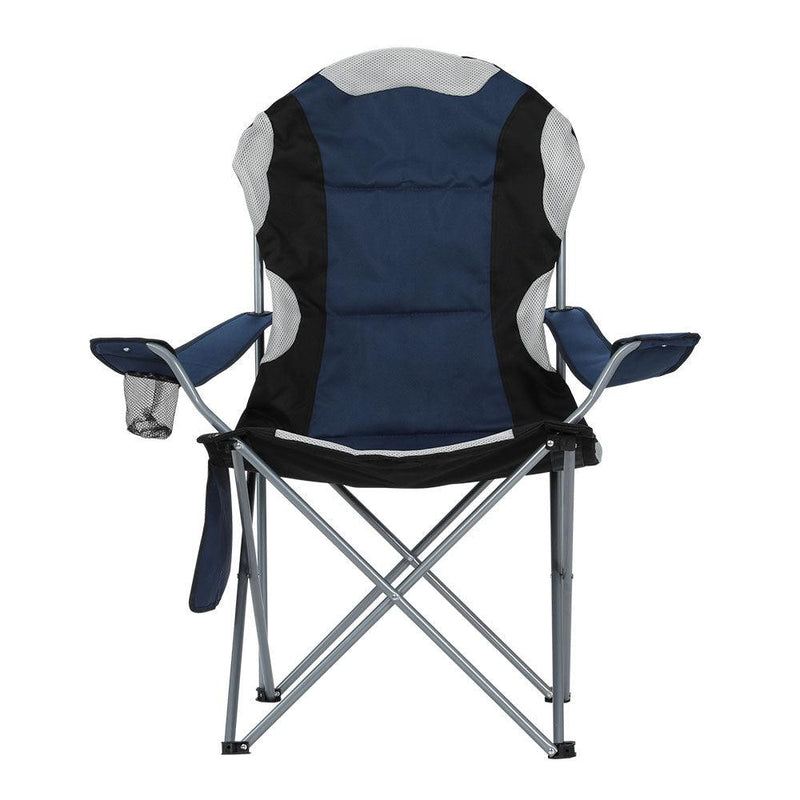 Weisshorn 2X Camping Chairs Folding Arm Chair Portable Camping Garden Fishing - John Cootes