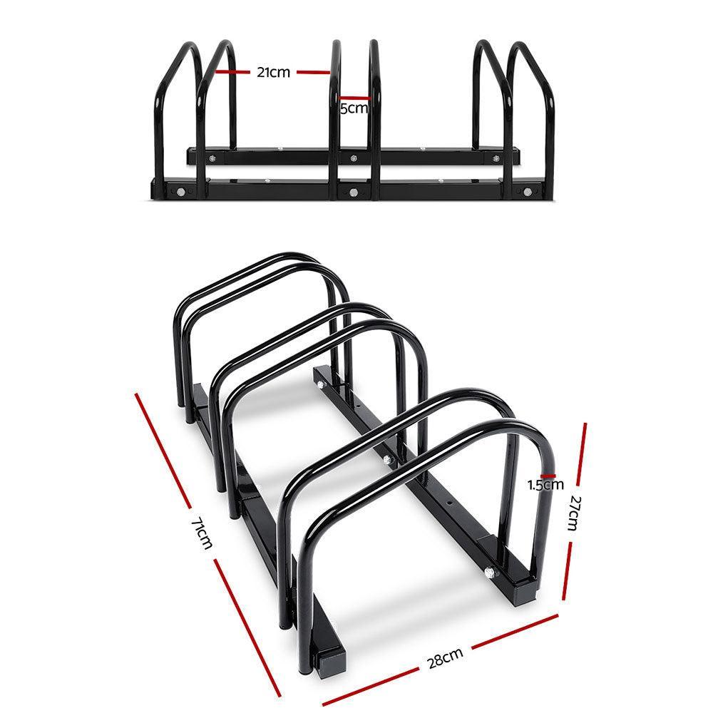 Weisshorn 3 Bike Stand Floor Bicycle Storage Black - John Cootes