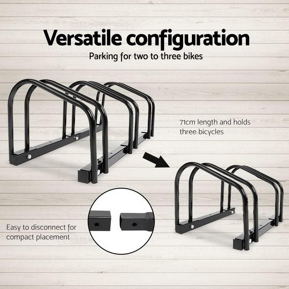 Weisshorn 3 Bike Stand Floor Bicycle Storage Black - John Cootes