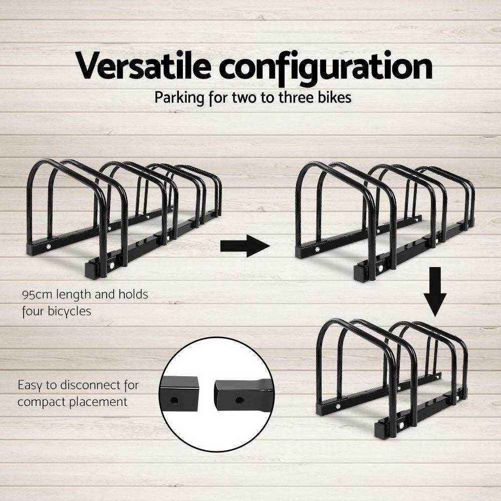 Weisshorn 4 Bike Stand Floor Bicycle Storage Black - John Cootes